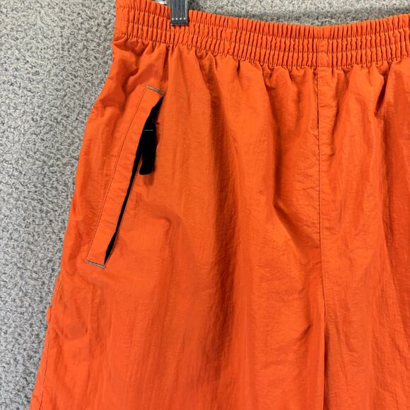 Vtg Structure Snap Leg Track Pants Mens Large Orange Nylon Jersey Lined 90s - Picture 2 of 9